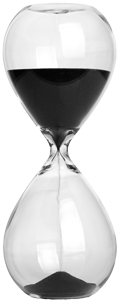 Photograph of an hourglass sand timer